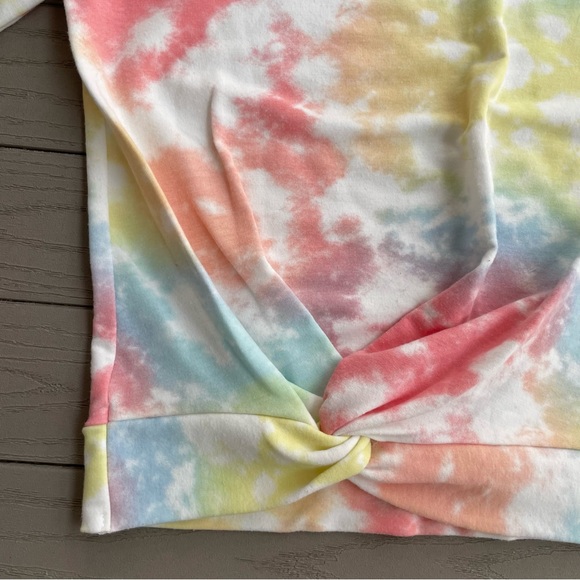 GAP Girl’s Long Sleeve Shirt Multicolored Tie-Dye Knotted Front XL - Picture 3 of 5
